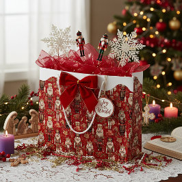 Röda nötknäppare mönster jul snötäckt