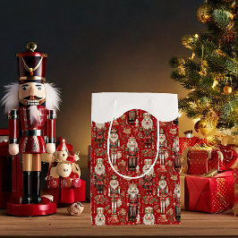 Röda nötknäppare mönster jul snötäckt