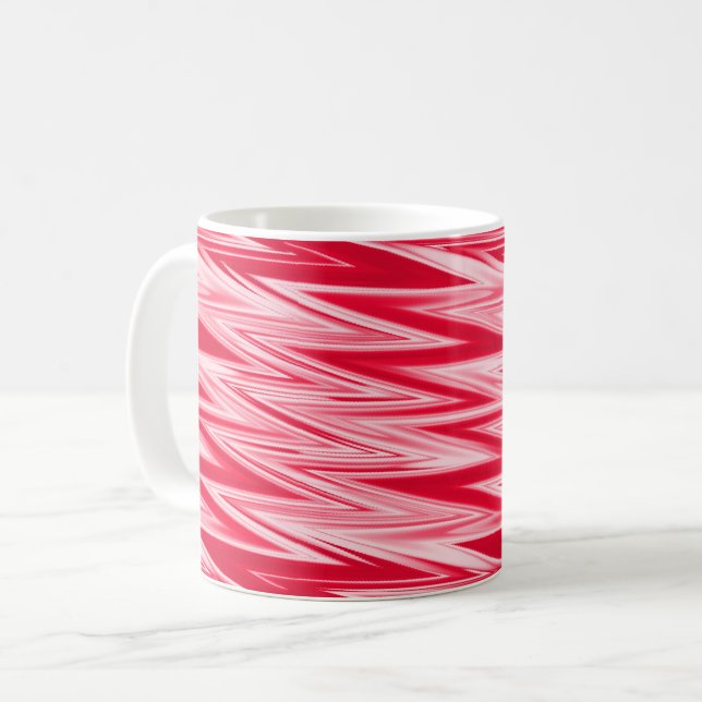 Röda nyanser Abstrakt sicksack-mönster Kaffemugg (Framsida vänster)