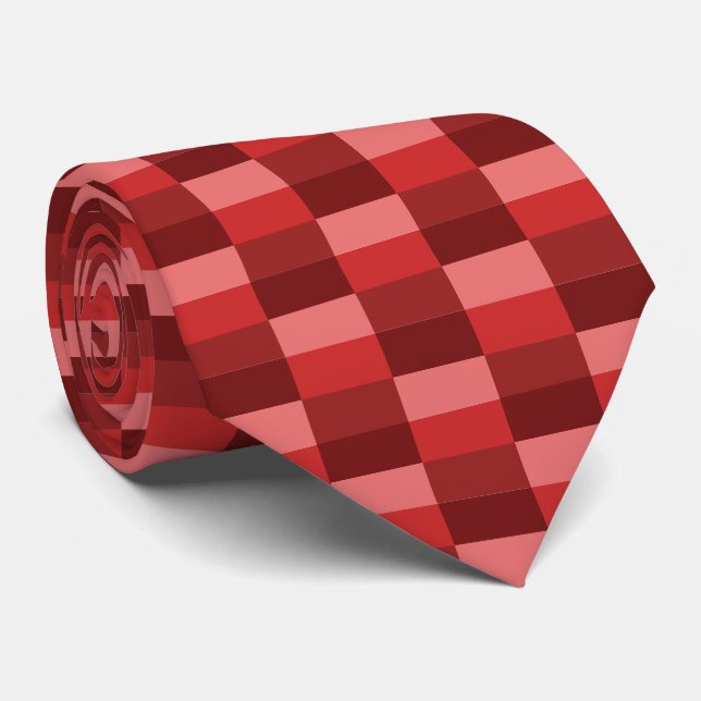 Röda nyansfärgblock slips (Rullad)