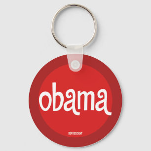 Röda Obama för fred Keychain Nyckelring