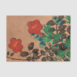 Röda och blå blommor för decoupage
