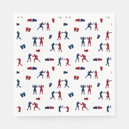 Röda och blå Boxing-handskar Boxer Mönster Pappersservett