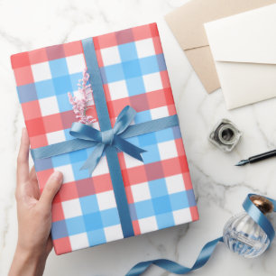 Röda och blå Chex Presentpapper