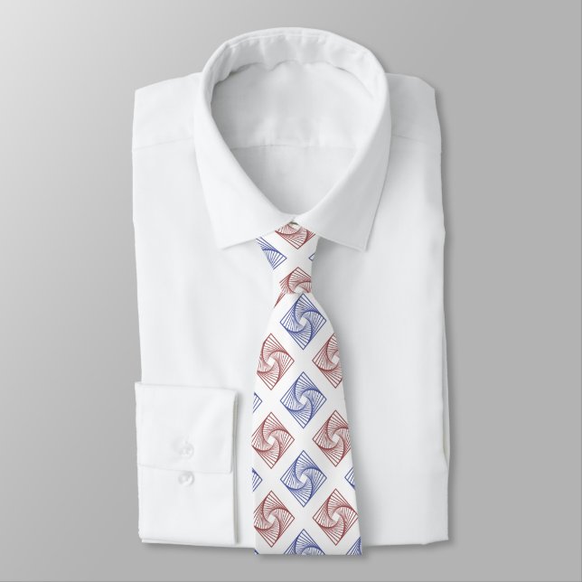 Röda och blå fyrkanter Tie Slips (Bunden)