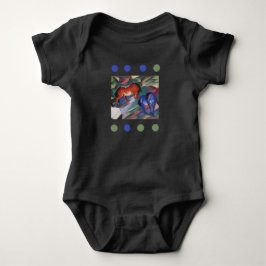 Röda och blå hästar t shirt