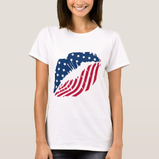 Röda och blå läppar skjorta t shirt