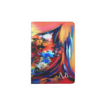 Röda och blå penseldrag