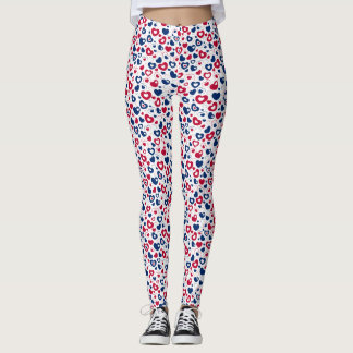 Röda och blå små hjärtans Leggings