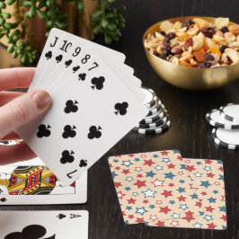 Röda och blå stjärnor, 4:e juli, Beige bakgrund Casinokort