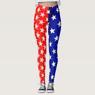 Röda och blå stjärnor leggings
