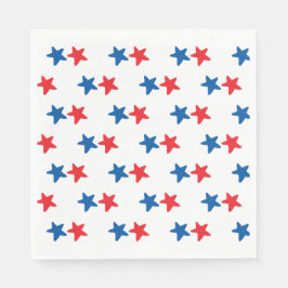 Röda och blå stjärnor | Patriotic / 4:e juli Pappersservett