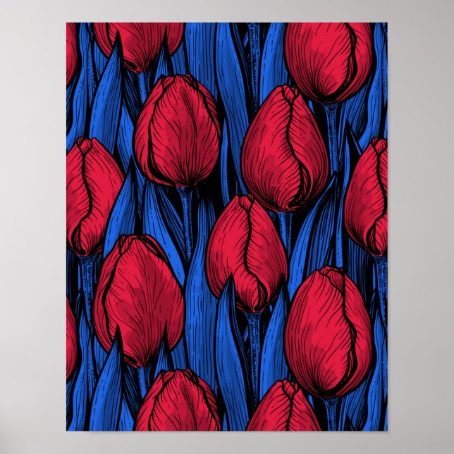 Röda och blå tupplur poster (Framsidan)