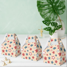 Röda och blåa stjärnor, 4:e juli, Beige bakgrund Presentaskar