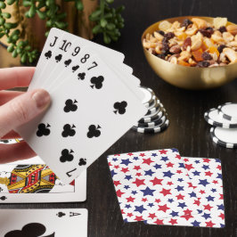 Röda och blåa stjärnor, 4 juli, vit bakgrund casinokort