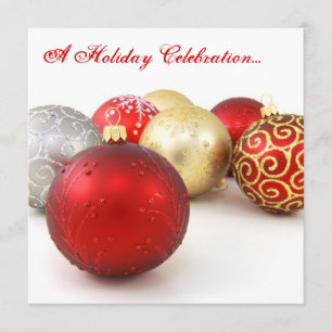 Röda och för julinbjudan för vit beställnings- inbjudningar