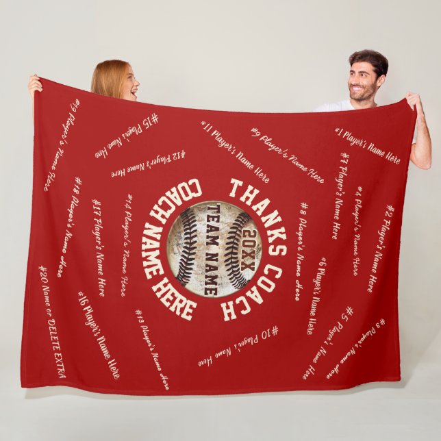 Röda och för vitbaseballlagledare gåvor, alla fleecefilt (På plats)