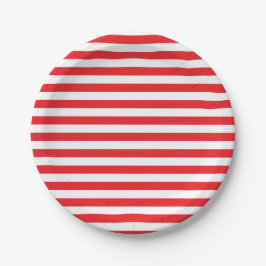 Röda och för vitrandpapper tallrikar