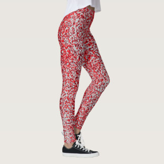 Röda och Gråa Prickar Leggings