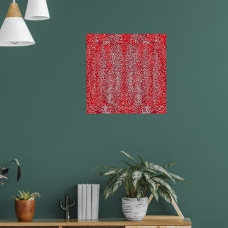 Röda och Gråa Prickar Reflektioner Poster