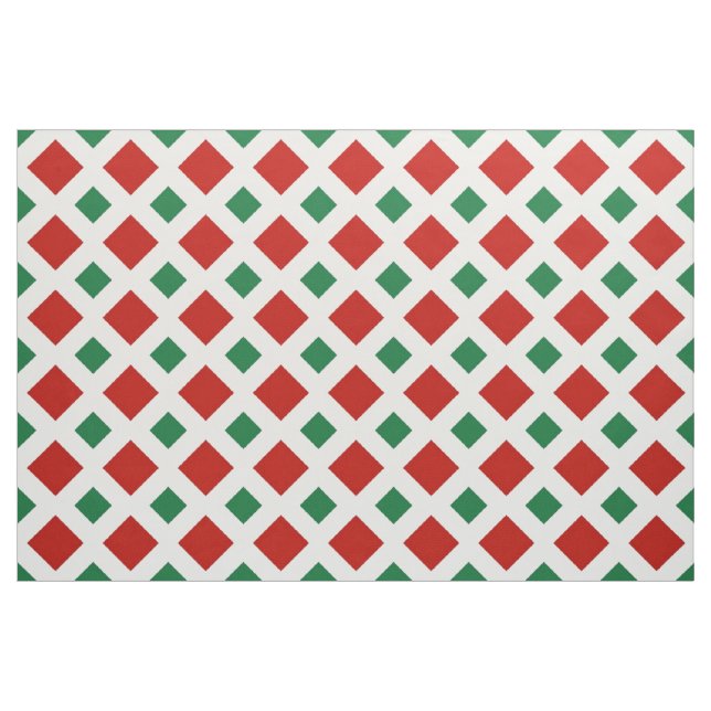 Röda och gröna diamanter på geometriskt tyg för (Fat Quarter)