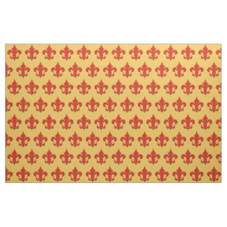 Röda och gröna Fleur de Lis Tyg