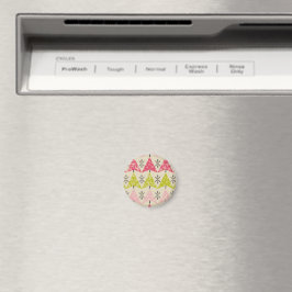 Röda och gröna julgranar magnet