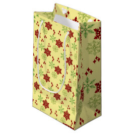 Röda och gröna julsnöflingor