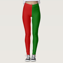 Röda och Grönt Jul - Elf Leggings