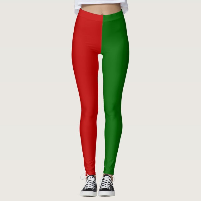 Röda och Grönt Jul - Elf Leggings (Framsida)