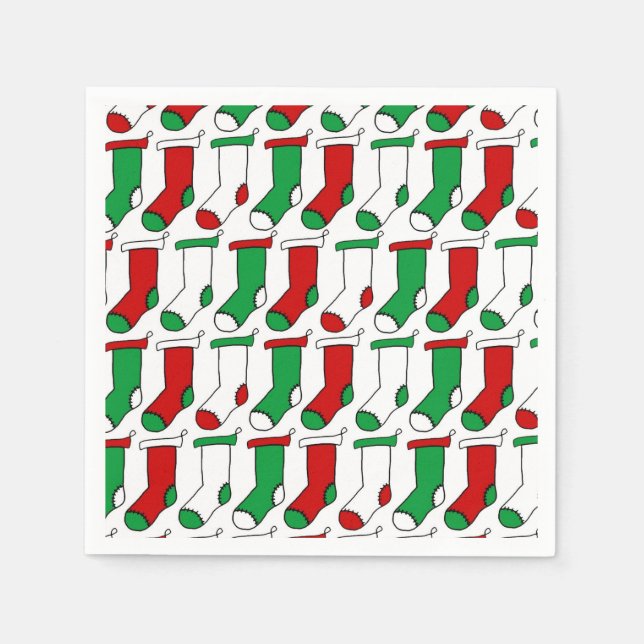Röda och Grönt julklappar Mönster Pappersservett (Framsidan)