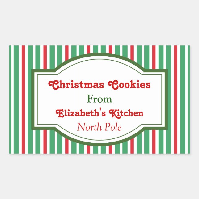 Röda och Grönt julklappar Rektangulärt Klistermärke (Framsida)