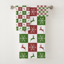 Röda och Grönt renar jul Mönster