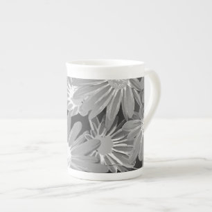 Röda och gula blommor 2 benporslin mugg