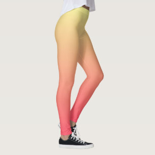 Röda och gula övertoningsfärger leggings