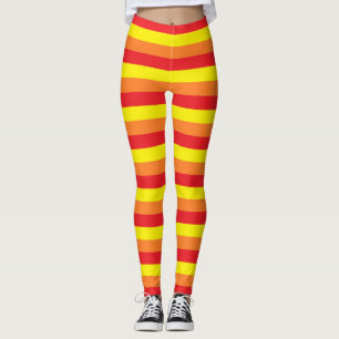 Röda och gula randar för orange, leggings