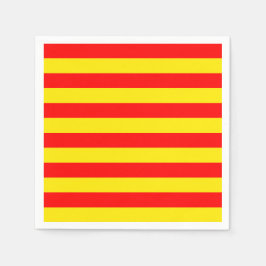 Röda och gula randiga design pappersservett