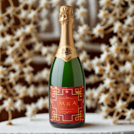 Röda och Guld Dragon Bröllop