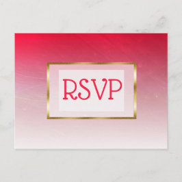 Röda och Guld Förlorade Gradient Bröllop RSVP Post Inbjudan Vykort