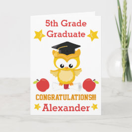 Röda och Guld grattisar 5:e klass student Kort
