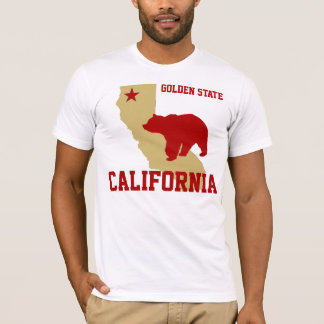 Röda och guld- Kalifornien T-shirt