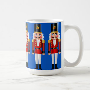 Röda och guld- nötknäppare kaffemugg
