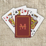 Röda och Guld Personlig Monogram och Namn Casinokort<br><div class="desc">Röda och Guld Personlig Monogram och Namn Bicycle Spelkort</div>