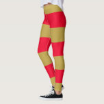 Röda och Guld Rand Leggings<br><div class="desc">Bild av tjockt färgad rött och guld rand.</div>