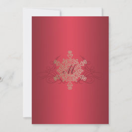 Röda och Guld Snowflake Wedding bjudande Inbjudningar