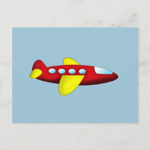 Röda och Gult flygplan Vykort