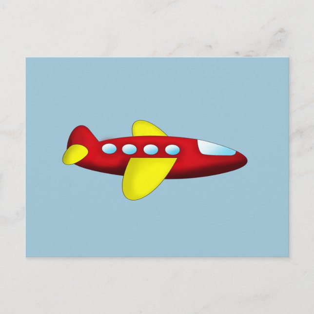 Röda och Gult flygplan Vykort (Framsida)