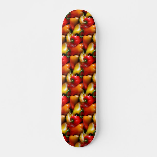Röda och Gult paprika Mini Skateboard Bräda 18,5 Cm (Framsida)