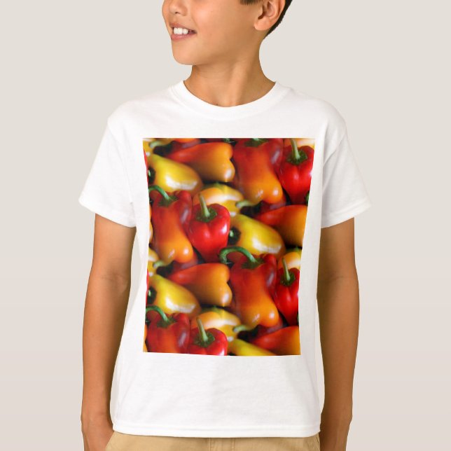 Röda och Gult paprika T-Shirt (Framsida)