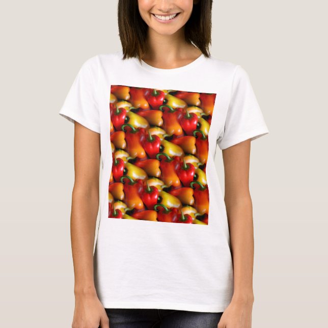 Röda och Gult paprika T Shirt (Framsida)